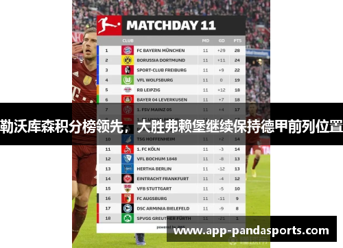 勒沃库森积分榜领先，大胜弗赖堡继续保持德甲前列位置